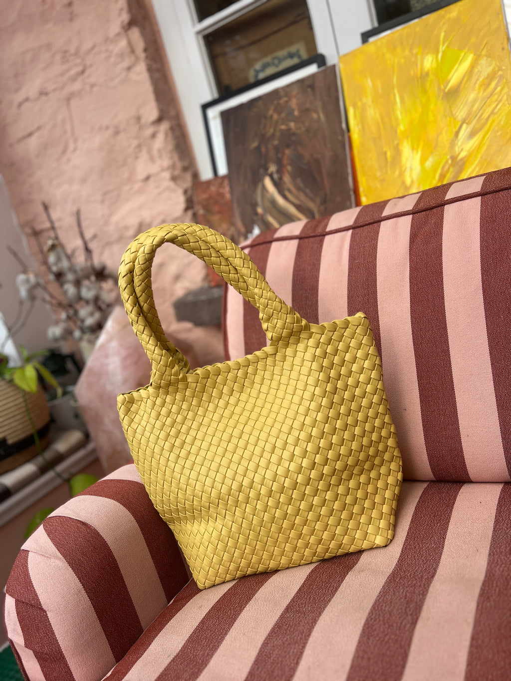 Barcelona Braided Tote | Lemon