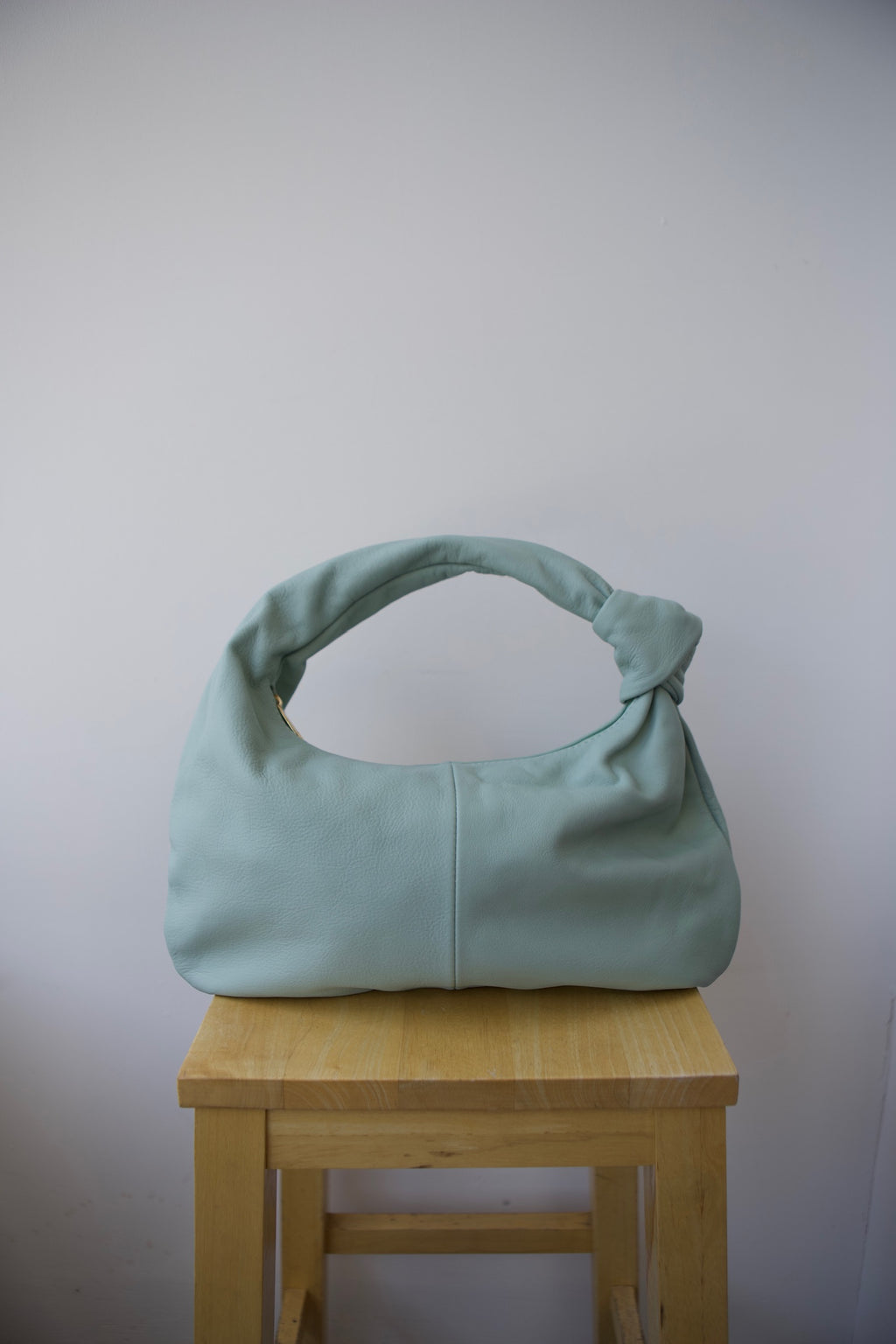 'Pompeii' Slouchy Smooth Leather Bag | Aqua