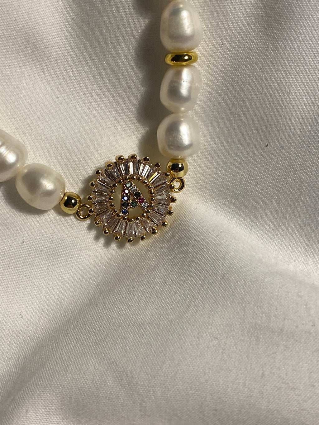 Mykonos Pearl Initial Bracelet - A