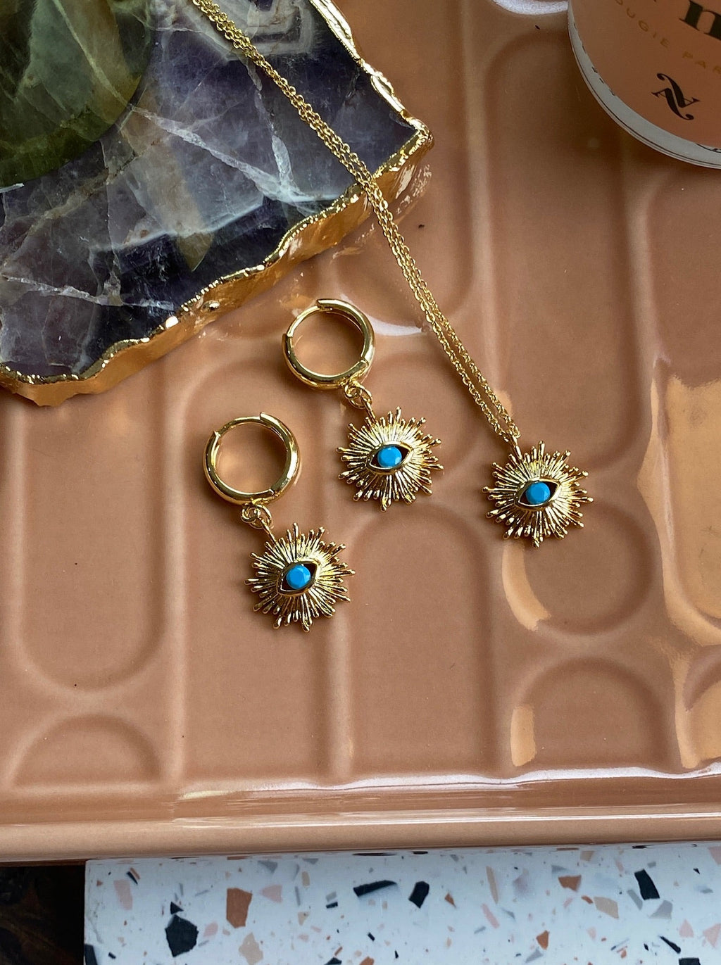 Starburst Eye Necklace | Gold