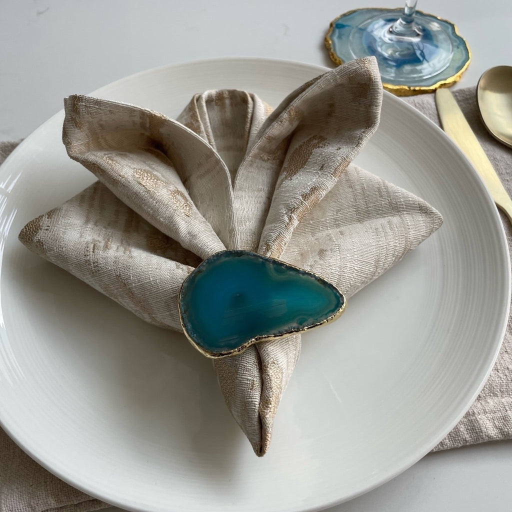 Blue Agate Crystal Napkin Ring